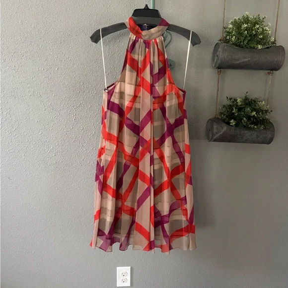 Trina Turk Striped Multicolor Dress reversible size Medium NWT - Picture 1 of 6